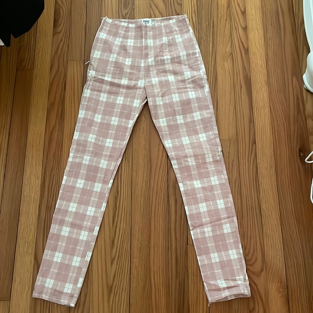 Pink plaid Princess Polly pants.